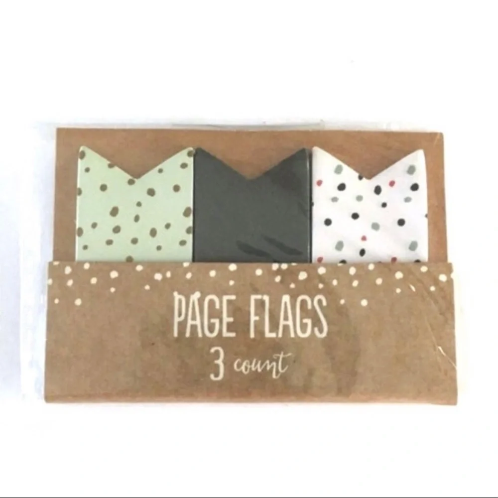Christmas Dots Stationery Page Flags Scissors Pencil Pens Gold Mint Planner Girl